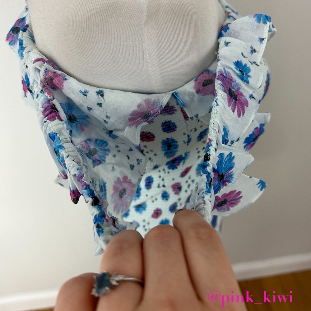 LoveShackFancy Kodie Smocked Ruffle Floral Mini Dress - Picture 12 of 17